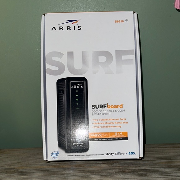 arris Other - SURFboard SBG10 Cable Modem & Wi-Fi Router - Black